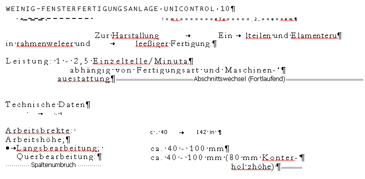 Weinig Unicontrol 10 2000